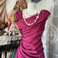 Mermaid Pleats Vintage Prom Dress Long Evening Dress   fg8039