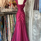 Mermaid Pleats Vintage Prom Dress Long Evening Dress   fg8039