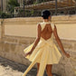 Sleeveless High-Waist Mini Dress Homecoming Dress Short Party Dress    fg7801