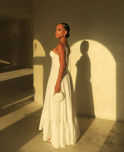 Spaghetti Straps Evening Dresses Ruffles A Line Long Prom Gowns    fg7471