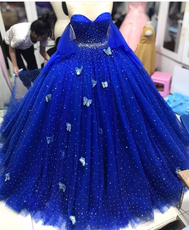 Royal Blue/Red quinceañera dress Ball Gown Prom Dresses Evening Gown    fg2853