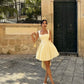 Sleeveless High-Waist Mini Dress Homecoming Dress Short Party Dress    fg7801
