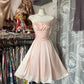 A Line Pink Birthday Outfit Short Evening Dress Vintage Short Party Dress Homecoming Dress  fg8040
