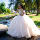 Off The Shoulder Tulle White Appliques Wedding Dresses      fg5397