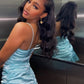 Blue Sheath Short Evening Dress Cocktail Dresses Short Party Dress   fg7897