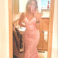 Pink Mermaid Prom Dress Formal Dress Long Evening Party Dresses  fg7776