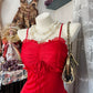 Red Party Dress Long Evening Dress Vintage Prom Dress    fg8130