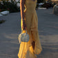 Romantic Ruffle Ruched High Low Maxi Dress Charming Evening Party Dress  fg7758