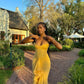 Romantic Ruffle Ruched High Low Maxi Dress Charming Evening Party Dress  fg7758