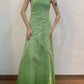 Green Strapless A-Line Long Prom Dress Evening Party Dresses  fg7635