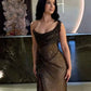 One Shoulder Long Prom Dress Evening Party Dresses With Slit  fg7653