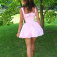 Pink A Line Short Prom Dress Birthday Party Dress Homecoming Dress   fg8145