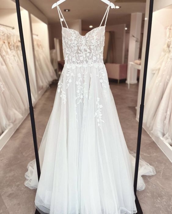 A Line Wedding Dresses for Women Simple Beach Wedding Dresses Sexy Boho Lace Appliques Beaded Bridal Gowns     fg5819