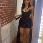 Black Sexy Short Evening Dress Cocktail Dresses Short Party Dress    fg7832