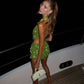Green Dress Women Sexy Sequin Mini Party Dress    fg7839