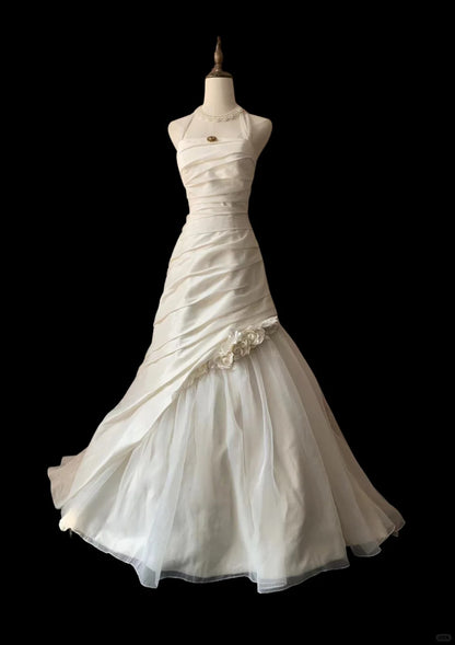 A Line White Party Dress Long Evening Dress Princess Wedding Dress    fg8106