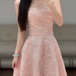 Sequin Lace Pink Prom Party Dress Evening Dress Birthday Dress  fg8611