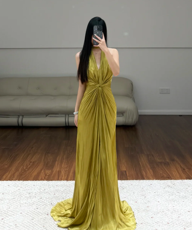 V Neck Prom Party Dress Evening Dress Classy Birthday Outfit  fg8634
