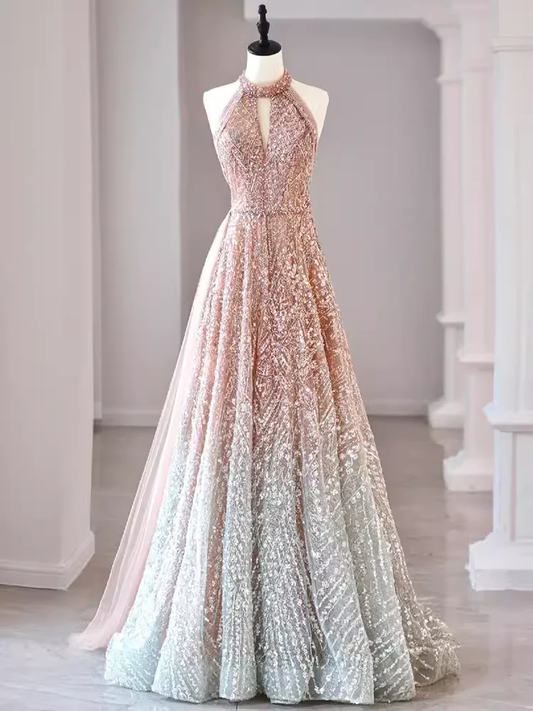 Robe de soirée longue sirène colorée à paillettes, tenue de remise de diplôme fg8362