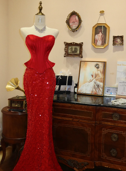 Red Mermaid Prom Party Dress Sexy Evening Dress 21st Birthday Outfit fg8666