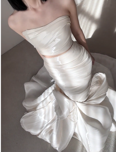 Sleeveless Mermaid Wedding Dress Classy Wedding Gowns  fg8695