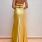 Yellow Prom Dresses V Neck Formal Evening Dress Long Party Dress    fg6963