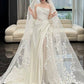 White Tulle Lace Long Wedding Dress Princess Bridal Gown       fg7388