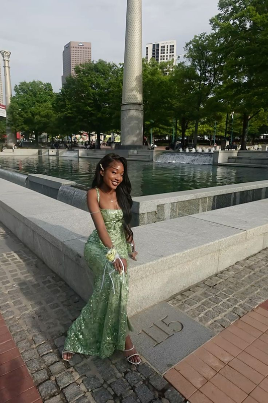 Green Sequin Mermaid Long Prom Party Dress Graduation Dress fg8415