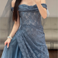 Navy Blue Tulle Prom Dress Evening Dress Birthday Dress fg8613
