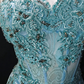 Strapless Sweetheart Sheer Corset Chiffon Overskirt Evening Gown with Beaded Lace Appliqués  fg8945