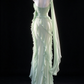 Sage Green Strapless Ruffled Chiffon Mermaid Evening Dress fg9135
