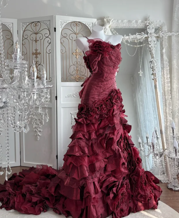 Ball Gown Burgundy Sweet 16 Dress Quinceanera Dresses fg8642