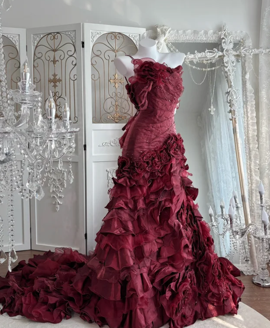 Ball Gown Burgundy Sweet 16 Dress Quinceanera Dresses fg8642