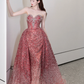 Sweetheart Neck Burgundy Prom Party Dress Sparkle Evening Dress Birthday Dress fg8650