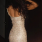 Glitter Sequins Mermaid Party Evening Dress Champagne Prom Dress fg8361