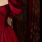 Burgundy Satin Prom Party Dress Elegant Evening Dress Birthday Dress fg8600