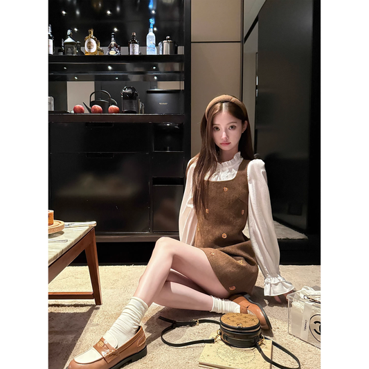 Caramel Coffee Heavy-Duty Vest Dress Autumn/Winter A11