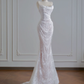 Mermaid Lace Wedding Dress White Wedding Gowns Birthday Outfit fg8706