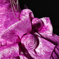 Strapless Shiny Organza Ball Gown with 3D Rose Flowers & Chain Details fg8950