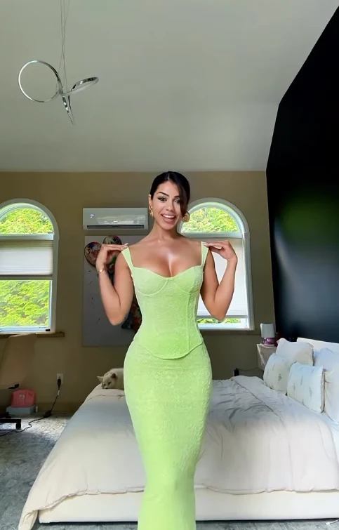 Stunning Two Piece Sheath Straps Green Lace Prom Dress Evening Dress fg8533