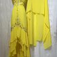 Stunning Yellow Halter Neck Sheath Chiffon Beaded Hi-Lo Prom Dresses Elegant Wedding Guest Dresses  fg8547