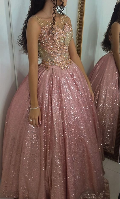 Pink Quinceanera Dress Ball Gown Sweet 15 16 Evening Dress  fg6852