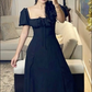 Robe de bal longue coupe trapèze à manches bouffantes fg6893