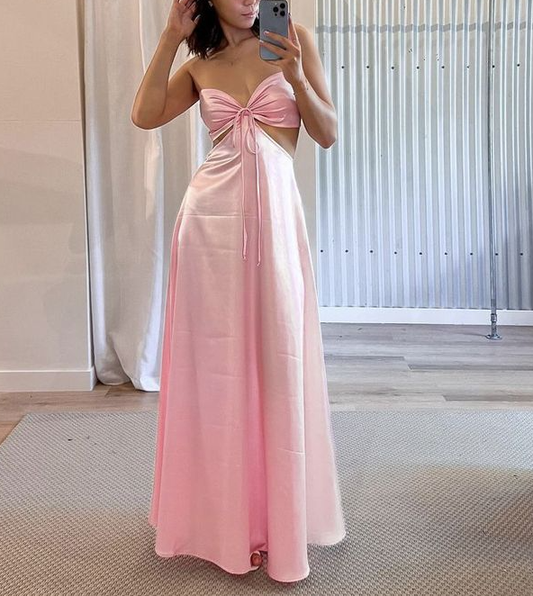 Simple pink prom dress New Evening Dresses    fg6829