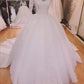 A Line Lace Wedding Dresses Poofy Dress       fg4879