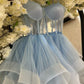 A-line Illusion Tulle Homecoming Dress     fg5343