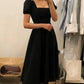 Schwarzes knöchellanges Ballkleid Partykleider fg5059