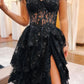 Tulle Appliques Off-the-Shoulder Ruffle Long Prom Dress       fg4747