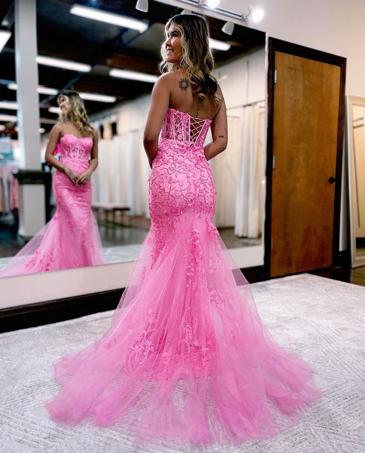 Cute Mermaid Sweetheart Lace Long Prom Dresses       fg4698