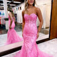 Cute Mermaid Sweetheart Lace Long Prom Dresses       fg4698